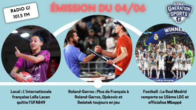 Emission sportive locale et nationale G!nération sports du 04 06 2024